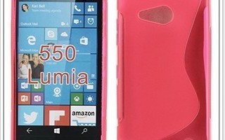 Lumia 550 - Pinkki geelikuori & suojakalvo #22859