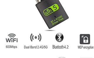 USB WiFi Bluetooth Adapter, 600Mbps