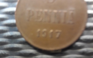 5 penniä 1917 Cu