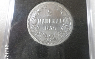 2 mk  1870  hopeaa    hieno kuntoinen