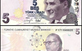 Turkki 5 Lira v.2020 (2009) UNC P-222bd