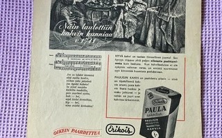Paula kahvi mainos juliste v. 1947