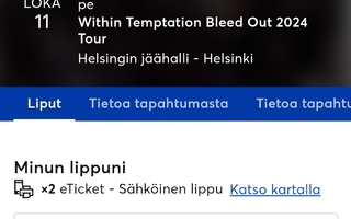 Within temptation pe 11.10.2024 2kpl lippuja