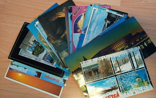 Kiertäneitä Ulkomaan maisemakortteja 80-luvulta 35kpl