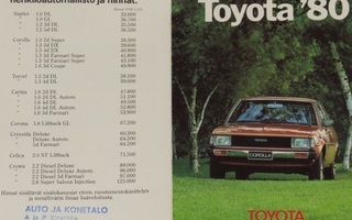 1980 Toyota mallisto esite - suom - KUIN UUSI - Kitee
