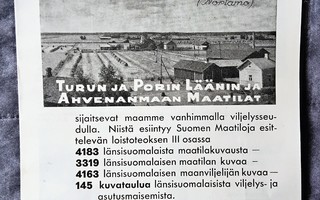 mainos Suomen maatilat kirjoista