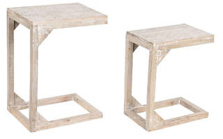 Set of 2 tables DKD Home Decor Valkoinen Ruskea 