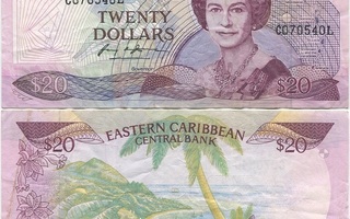Eastern Caribbean / St. Lucia 20 Dollars 1988 (P-24l1) VF