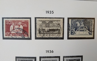 1935 Kalevalan 100-vuotisjuhla postimerkki 3 kpl