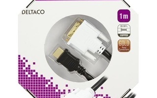 Deltaco HDMI u - DVI-D u Single Link kaapeli, kullattu, 1m
