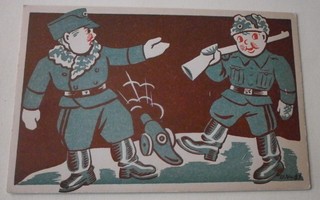 U. Vaajakallio: Sotilas, ase! piirroskortti 1941, ei kulk.