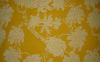RETRO keltainen tyynyliina koko n. 58 x 47 cm