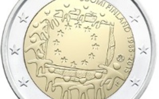 SUOMI 2015 EU-lippu 2 € juhlaraha rullasta