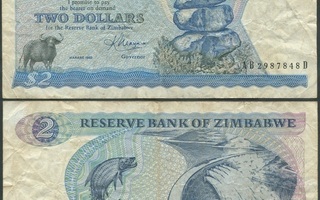 Zimbabwe 2 Dollars 1983 (P-1b) AB2987848D