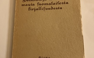 Poimintoja wanhemmasta suomalaisesta kirjallisuudesta