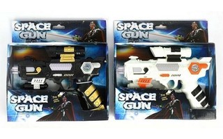 Space Gun, Valo ja Ääni, 21.5x16cm, musta tai valkoinen UUSI