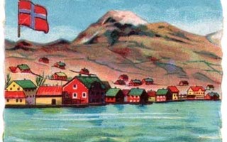 WANHA NELKKU / Norja - kylä vuonolla. 1900-l. HARVINAINEN!!