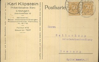 Saksa Mi 275 pari postikortilla