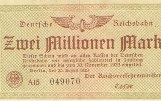 Reichbahn 2 milj mk 1923