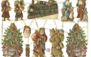 Kiiltokuva Joulupukit ja juna