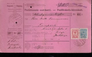Postietuannin osotekortti, VESIJÄRVI 1916