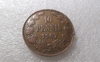 10  penniä 1907    kl 6-7