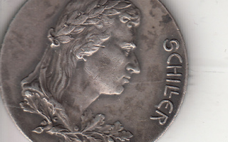 Harvinainen mitali schiller 1805-1905  silver  kl 6