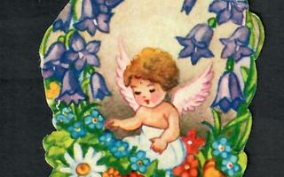 ALE - EO 8052 - Pieni enkeli istuu kukkien keskellä