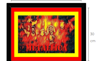 Metallica canvastaulu 30 cm x 40 cm musta kehys