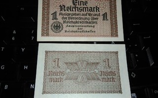 Saksa Germany 1 Reichsmark 1940-45) WWII Occupied Territorie