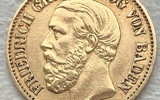 Kultaraha, Saksa 10 Mark 1876 G Baden, kulta