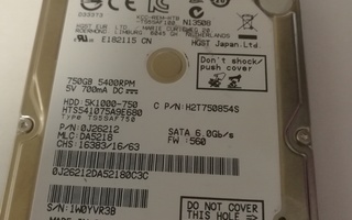 HGST kovalevy 750GB,kannettavaan tietokoneeseen.