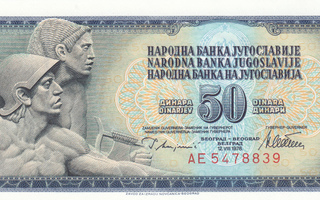 50  dinaria  jukoslavia   1978   KL 9 pakka sileä