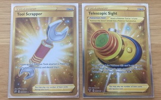 Kaksi Secret Rare Pokemon-korttia