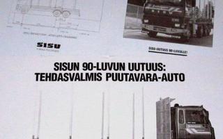 1990 Sisu SM puuauto esite - KUIN UUSI - suom - 4 sivua