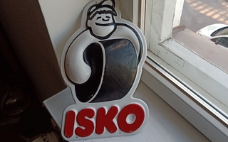 Vanha ISKO Oyj rengaskyltti 30cm, kohokuvio