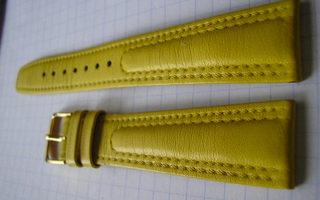 Keltainen kellon ranneke nahkaa 18 mm