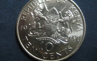 Kenia   10  cents  1990 KM # 18  Nikkeli-messinki