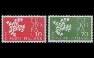 Italia 1113-4 ** Europa (1961)