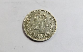 Englanti 4 pence 1938