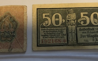 50 pfennig 1921 Saksa+ 1 rubla