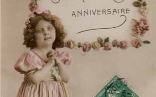 LAPSI / Ruusukehykset ja kiharahiuksinen pieni tyttö 1900-l.