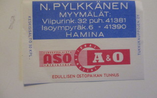 TT ETIKETTI ASO - HAMINA N.PYLKKÄNEN K3 S58
