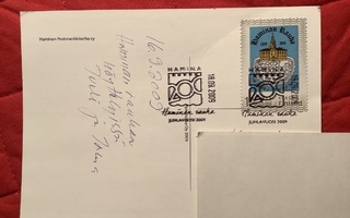 Postikortti postimerkki postileima Haminan rauha juhlav.2009