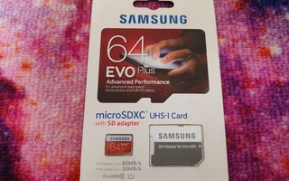 Samsung 64GB MicroSDHC EVO Pus + SD adapter
