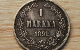 1 Markka 1892 Hopeaa Aleksanteri III