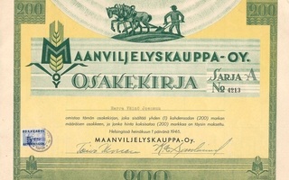 1946 Maanviljelyskauppa Oy, Helsinki osakekirja
