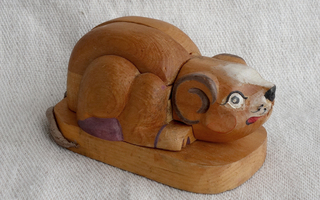 Vintage puinen 3D hiiri palapeli, vanha leikkikalu