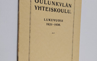 Oulunkylän yhteiskoulu lukuvuosi 1929-1930