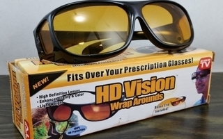 HD Vision Hämäränäkö Ajolasit Silmälasien Päälle, musta UUSI